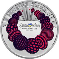 Монета Песенный конкурс `Евровидение-2017` 5 грн. 2017 года